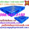 Pallet nhựa 1200x1000x150mm - xanh dương - nhựa nguyên sinh PL121015ĐT-NS