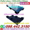 Pallet nhựa 1000x600x100mm - mặt kín - nhựa tái sinh