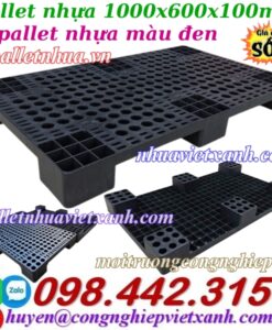 Pallet nhựa 1000x600x100mm màu đen
