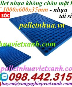 Pallet nhựa không chân 1000x600x35mm - mặt lưới - nhựa tái sinh