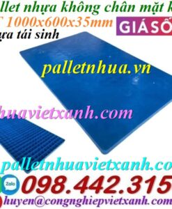 Pallet nhựa không chân 1000x600x35mm - mặt liền - nhựa tái sinh