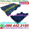 Pallet nhựa kê hàng 1000x600x100mm màu xanh