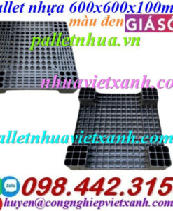 Pallet nhựa kê hàng 600x600x100mm màu đen