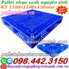 Pallet nhựa 1100x1100x150mm - xanh dương - nhựa nguyên sinh