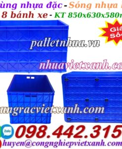 Sóng nhựa bít HS040 có 8 bánh xe