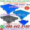 Pallet nhựa cốc 9 chân 1200x1000x140mm mặt liền