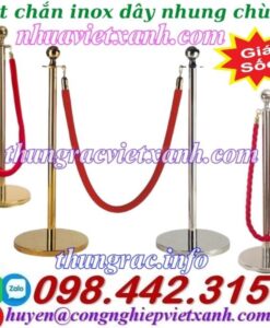Cột chắn inox dây nhung chùng