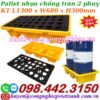 Pallet nhựa chống tràn 2 phuy 1300x680x300mm