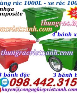 Thùng rác 1000 lít nhựa composite