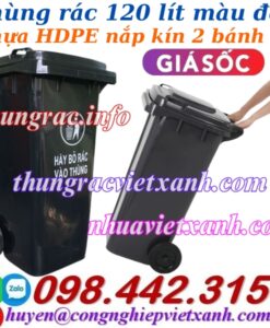 Thùng rác 120 lít màu đen