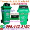 Thùng rác 120 lít nắp hở nhựa HDPE