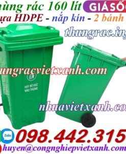 Thùng rác 160 lít nhựa HDPE