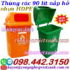 Thùng rác 90 lít nắp hở nhựa HDPE