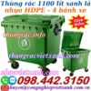 Thùng rác 1100 lít nhựa HDPE 4 bánh xe