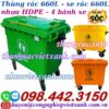 Thùng rác 660 lít nhựa HDPE 4 bánh xe TR660