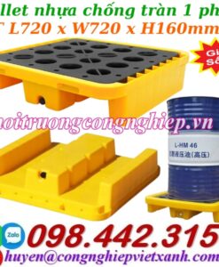 Pallet nhựa chống tràn 1 phuy 720x720x160mm