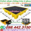 Pallet nhựa chống tràn dầu – hóa chất 4 phuy - 1300x1300x300mm