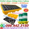 Pallet nhựa chống tràn dầu - hóa chất 2 phuy - 1300x680x300mm