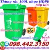 Thùng rác 100 lít nắp kín nhựa HDPE TR100