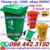 Thùng rác 240L nắp kín nhựa HDPE TR240