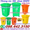Thùng rác 30 lít nắp kín nhựa HDPE TR30