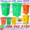 Thùng rác 60 lít nắp kín nhựa HDPE TR60